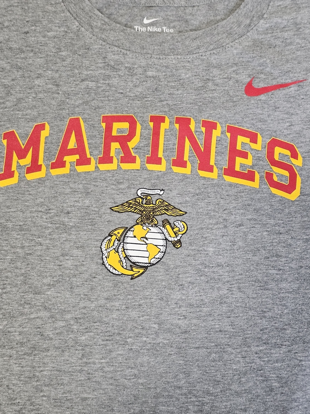 The Nike Tee USMC Marines Graphic T-Shirt Women's Size Large Grey BV2007-06G - Picture 3 of 13
